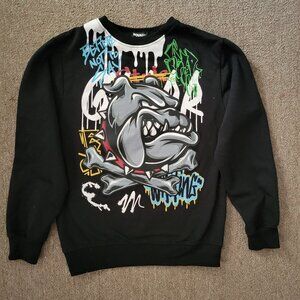 Boy's sweatshirt with graffiti bulldog